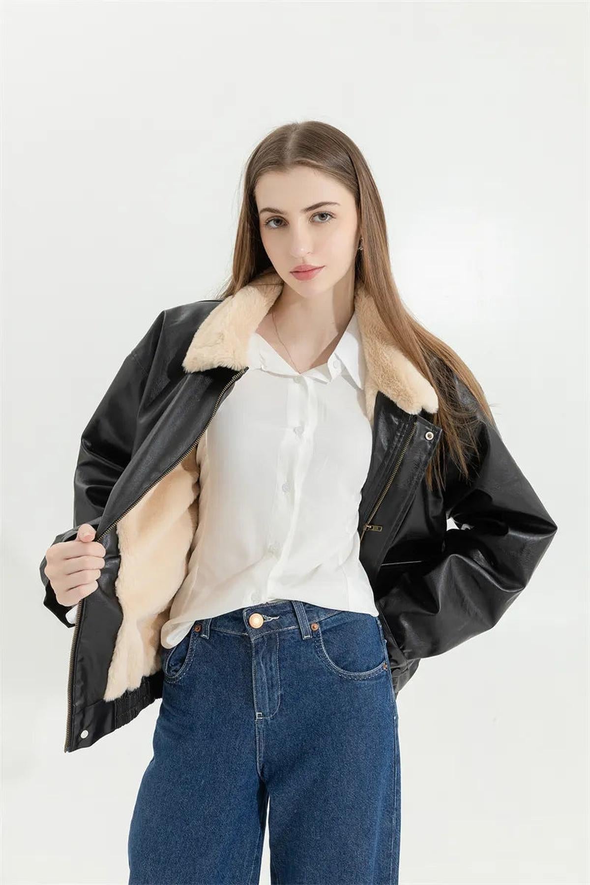WW | Men's Insulated Leather Winter Coat with Pockets