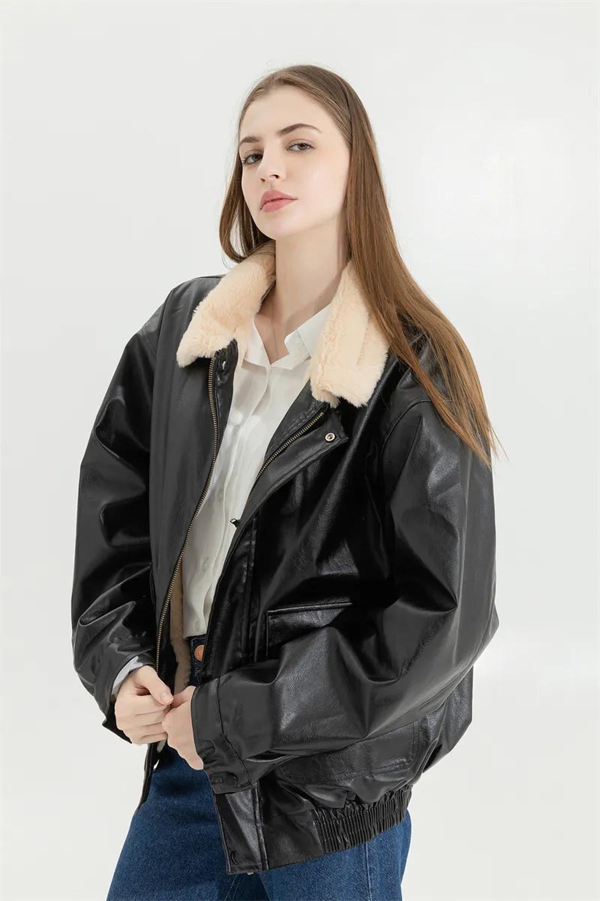 WW | Men's Insulated Leather Winter Coat with Pockets