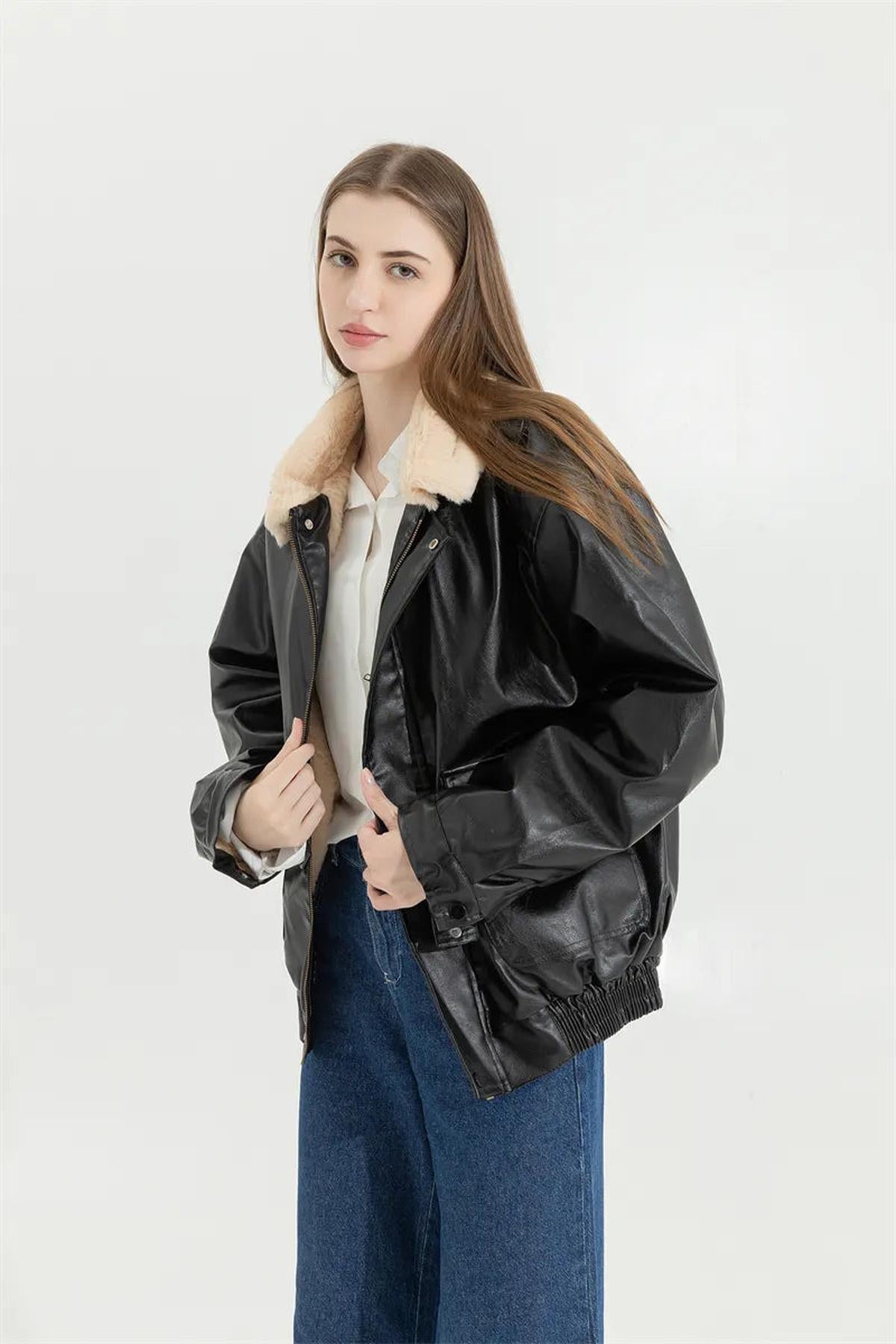 WW | Men's Insulated Leather Winter Coat with Pockets