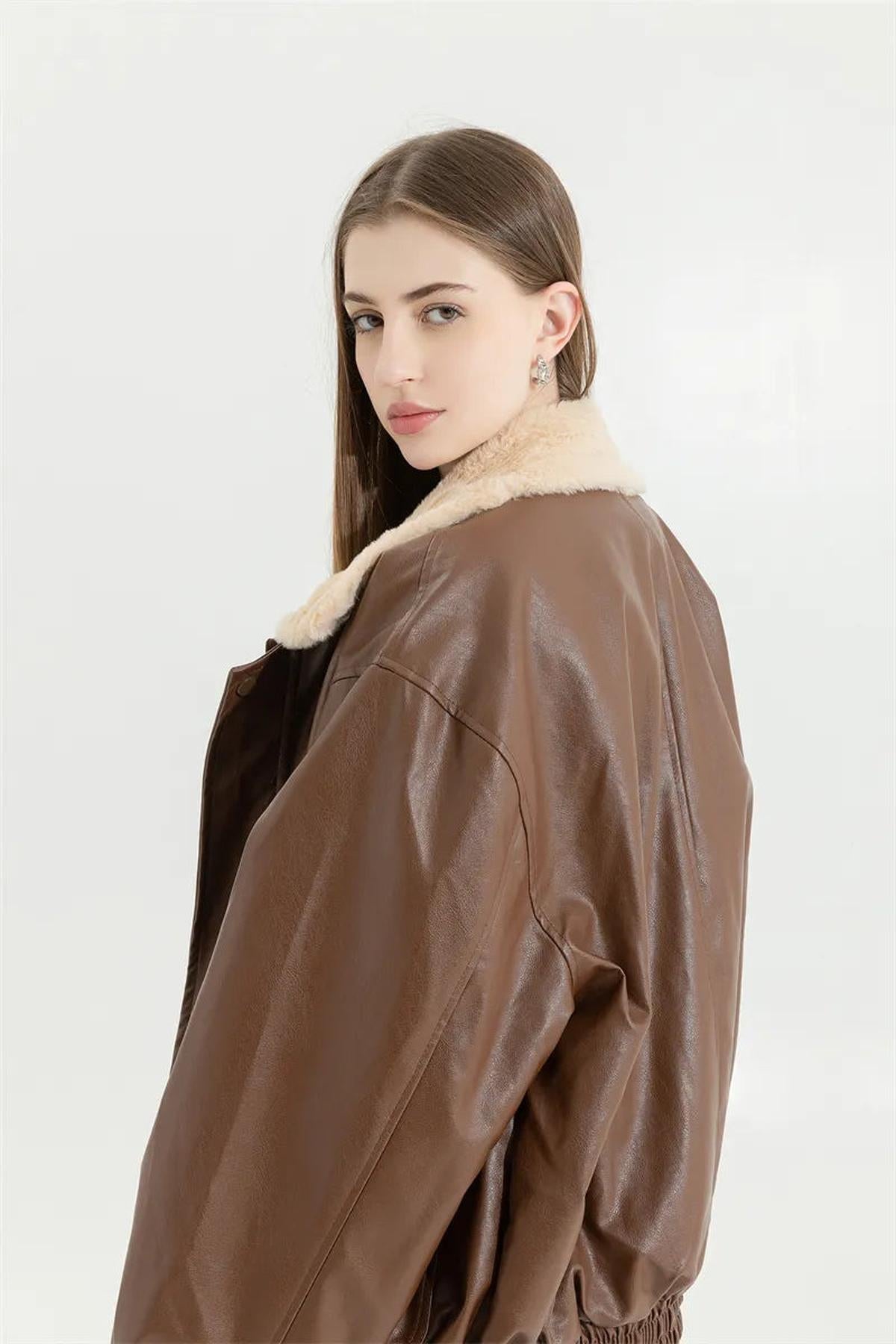 WW | Men's Insulated Leather Winter Coat with Pockets