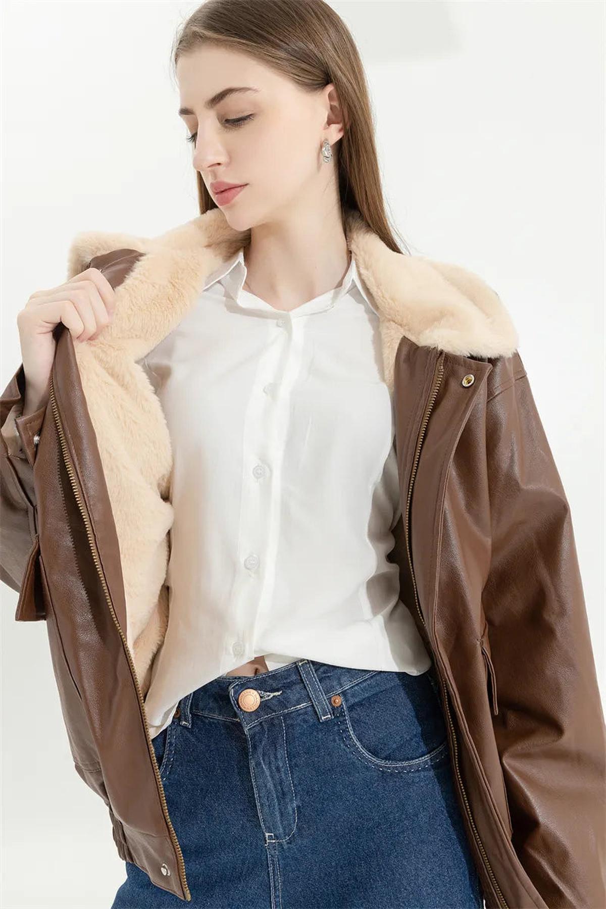 WW | Men's Insulated Leather Winter Coat with Pockets