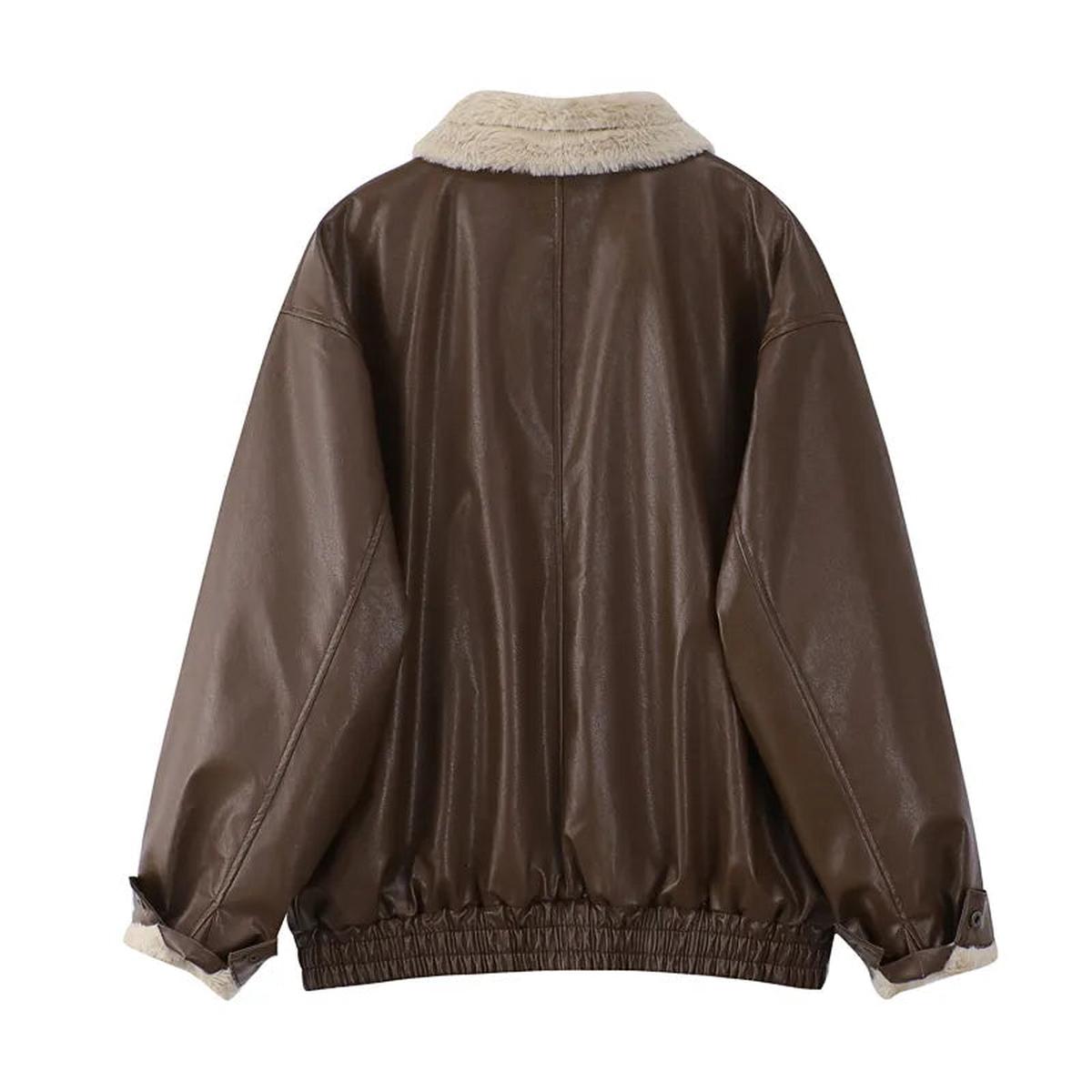 WW | Men's Insulated Leather Winter Coat with Pockets