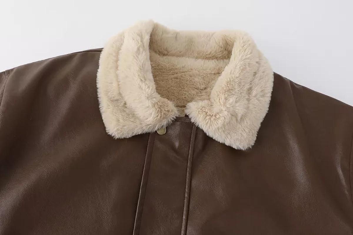 WW | Men's Insulated Leather Winter Coat with Pockets