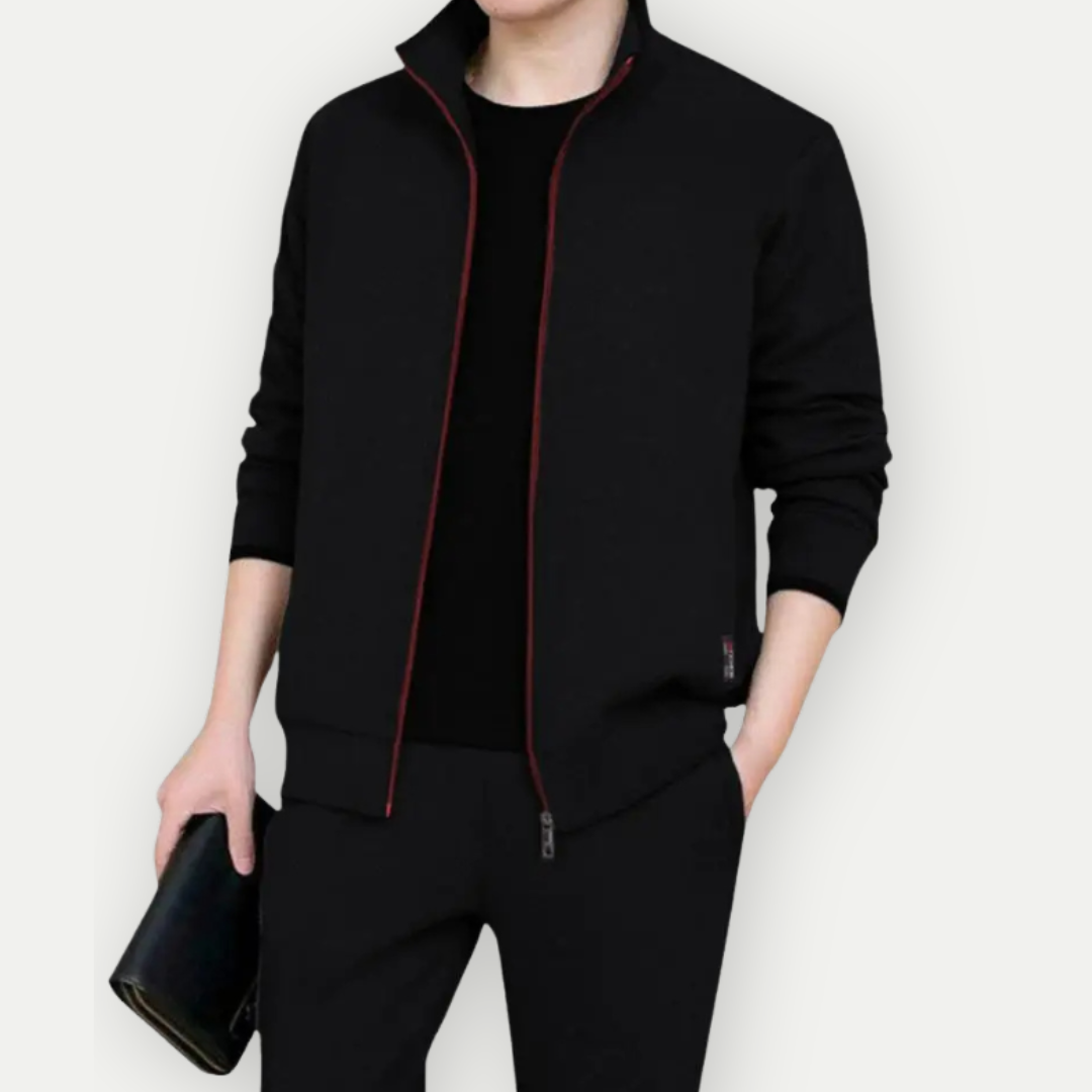WW | Zipper Slim Fit High Collar Ribbed Edges Breathable Fabric