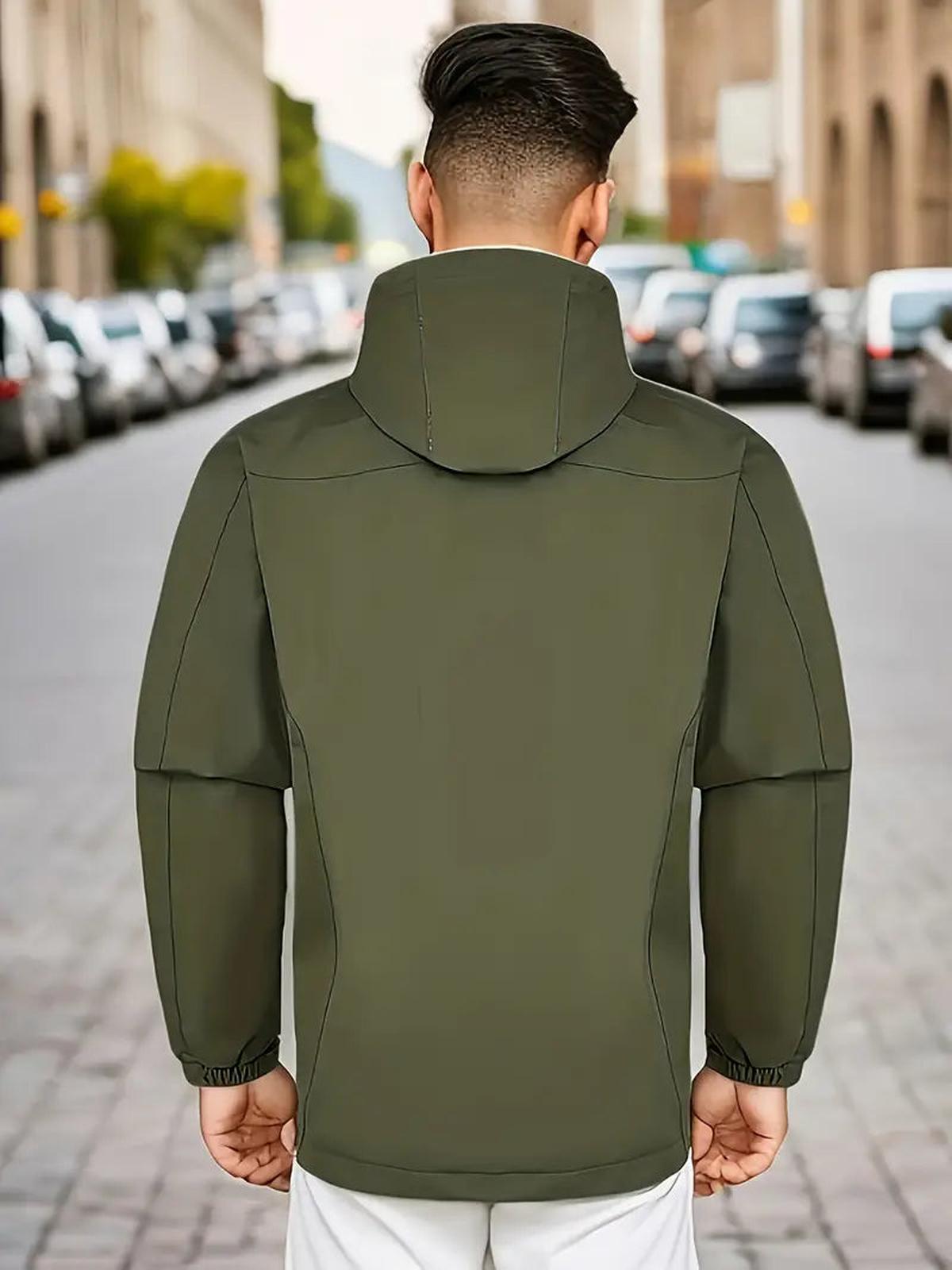 WW | Herren Wasserdichte Kapuzen Windbreaker Jacke
