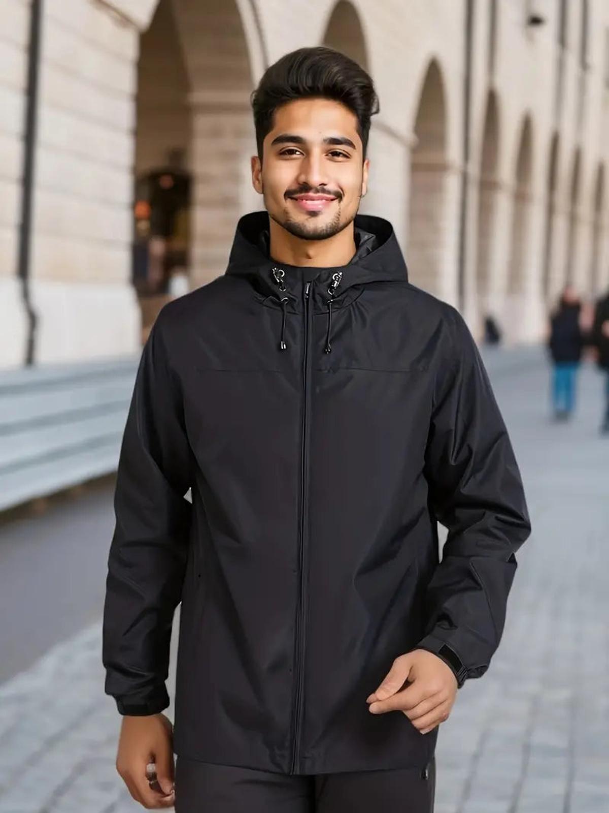 WW | Herren Wasserdichte Kapuzen Windbreaker Jacke