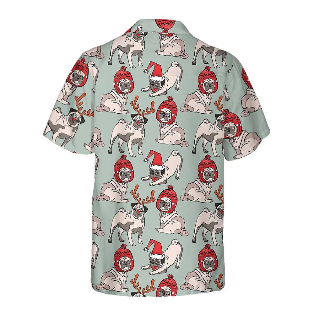 WW | Frohe Weihnachten Pug Hund Hawaii Shirt, Lustiges Weihnachten Shirt, Weihnachtsgeschenk für Hundefreunde
