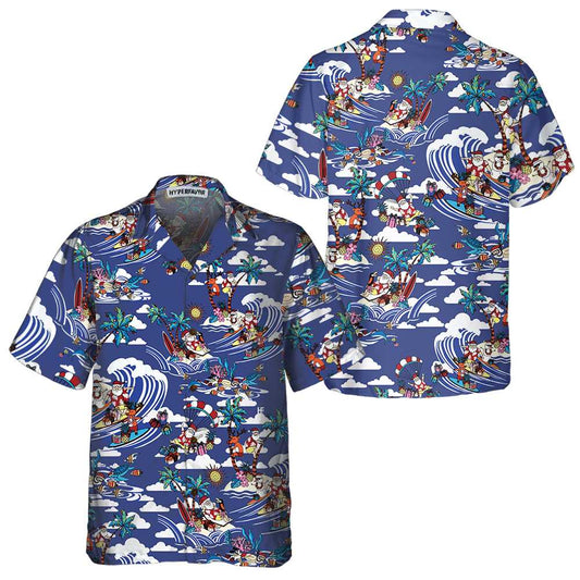 WW | Frohe Weihnachten Tropenmuster Hawaiian Shirt, Einzigartiges Weihnachtshemd, Beste Weihnachtsgeschenkidee