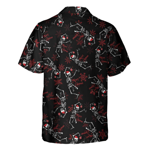 WW | Merry Creepmas Skeleton Christmas Hawaiian Shirt, Dancing Skeleton Christmas Gift Idea