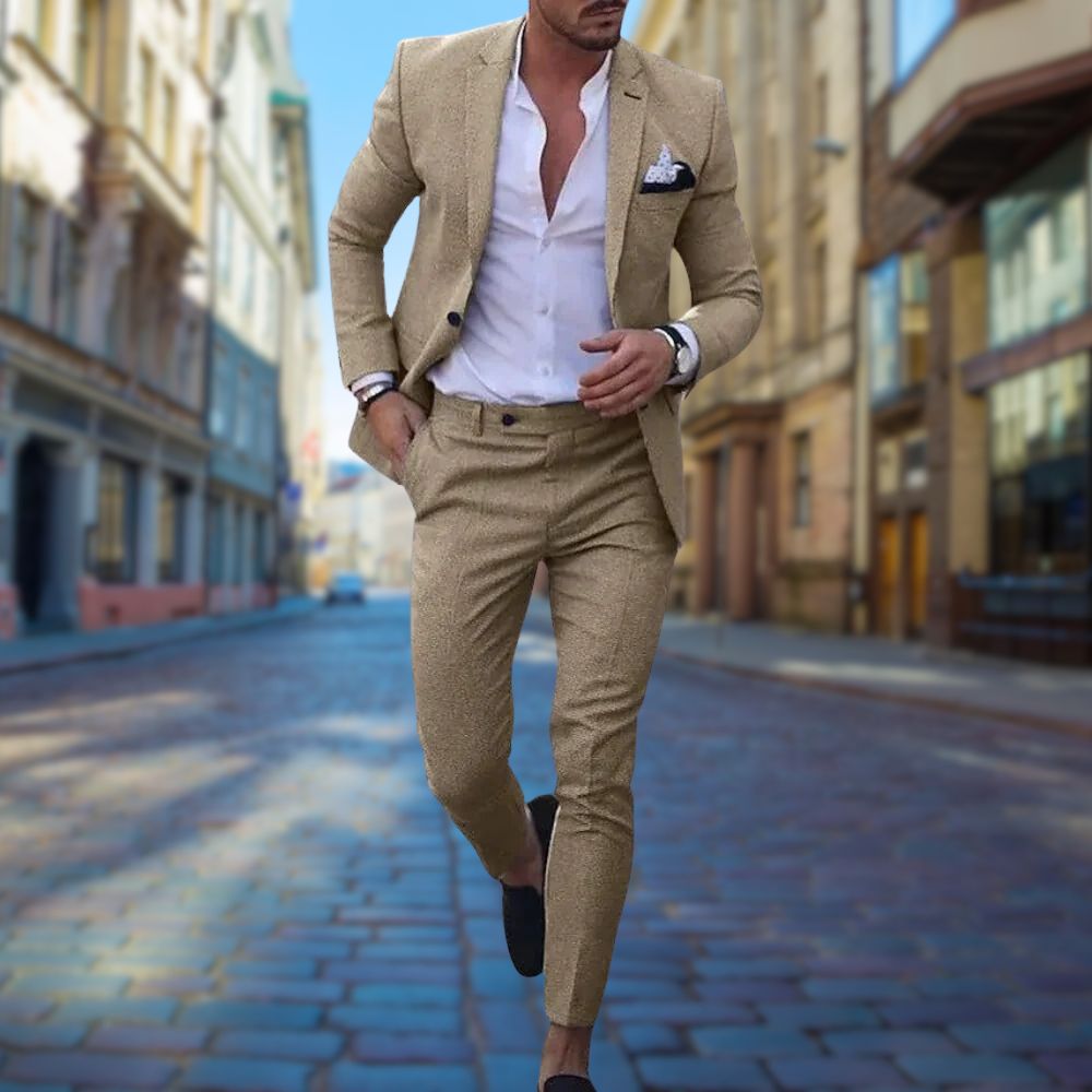 WW | Herren Slim Fit Anzug - 2-teiliges Set mit Sakko & Hose für Business, Hochzeit & besondere Anlässe