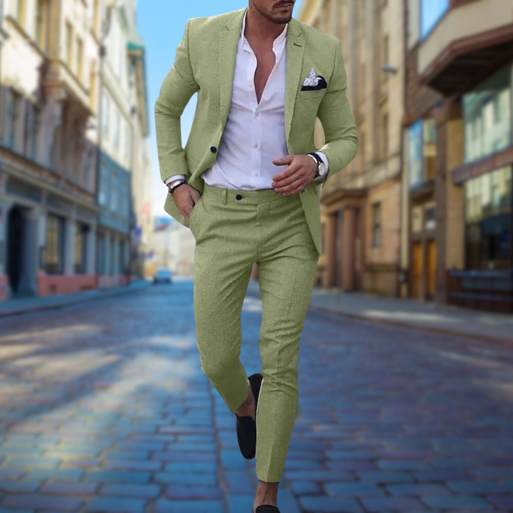 WW | Herren Slim Fit Anzug - 2-teiliges Set mit Sakko & Hose für Business, Hochzeit & besondere Anlässe