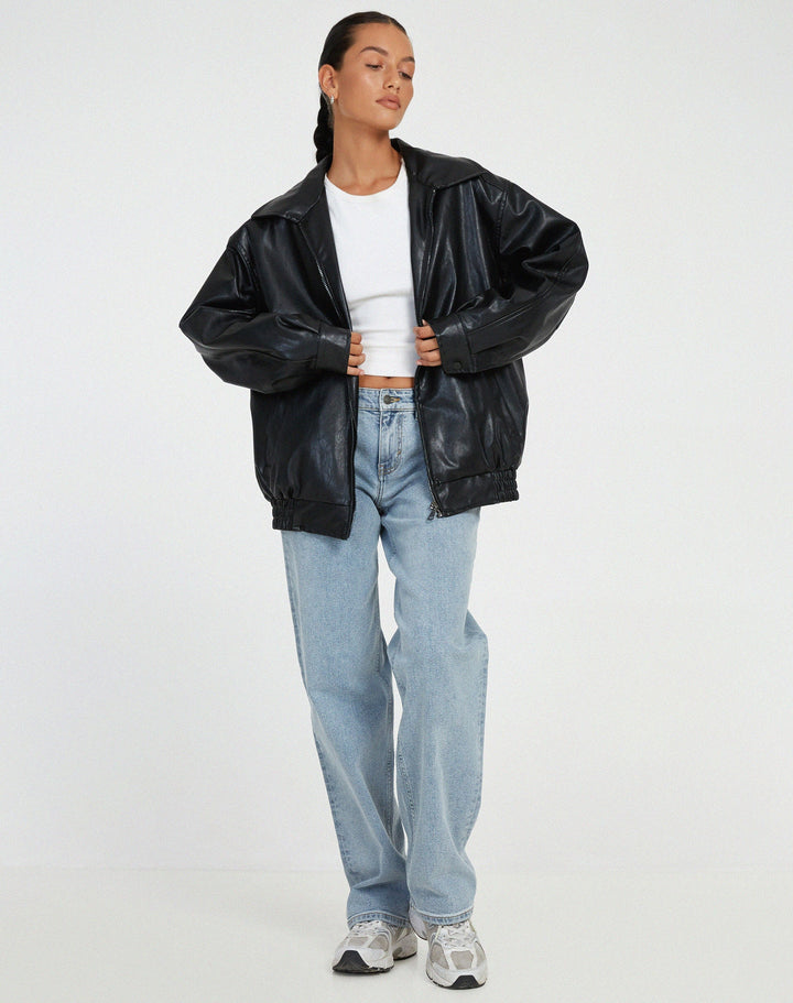WW | Leather Women's Jacket with Zipper