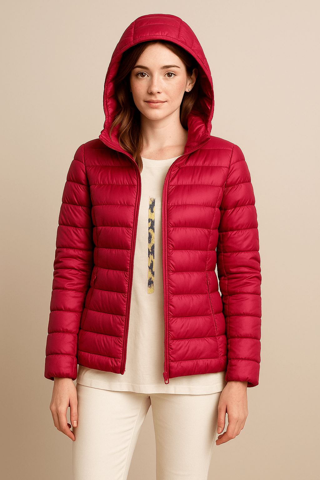 WW | Stylish Quilted Down Jacket with Hood