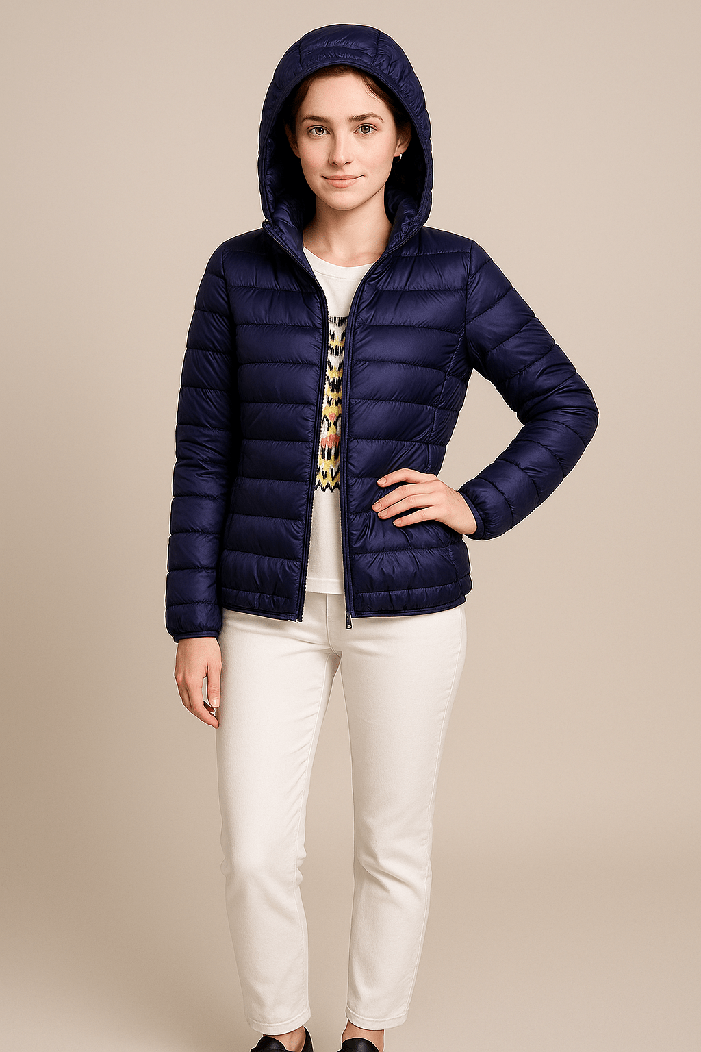WW | Stylish Quilted Down Jacket with Hood