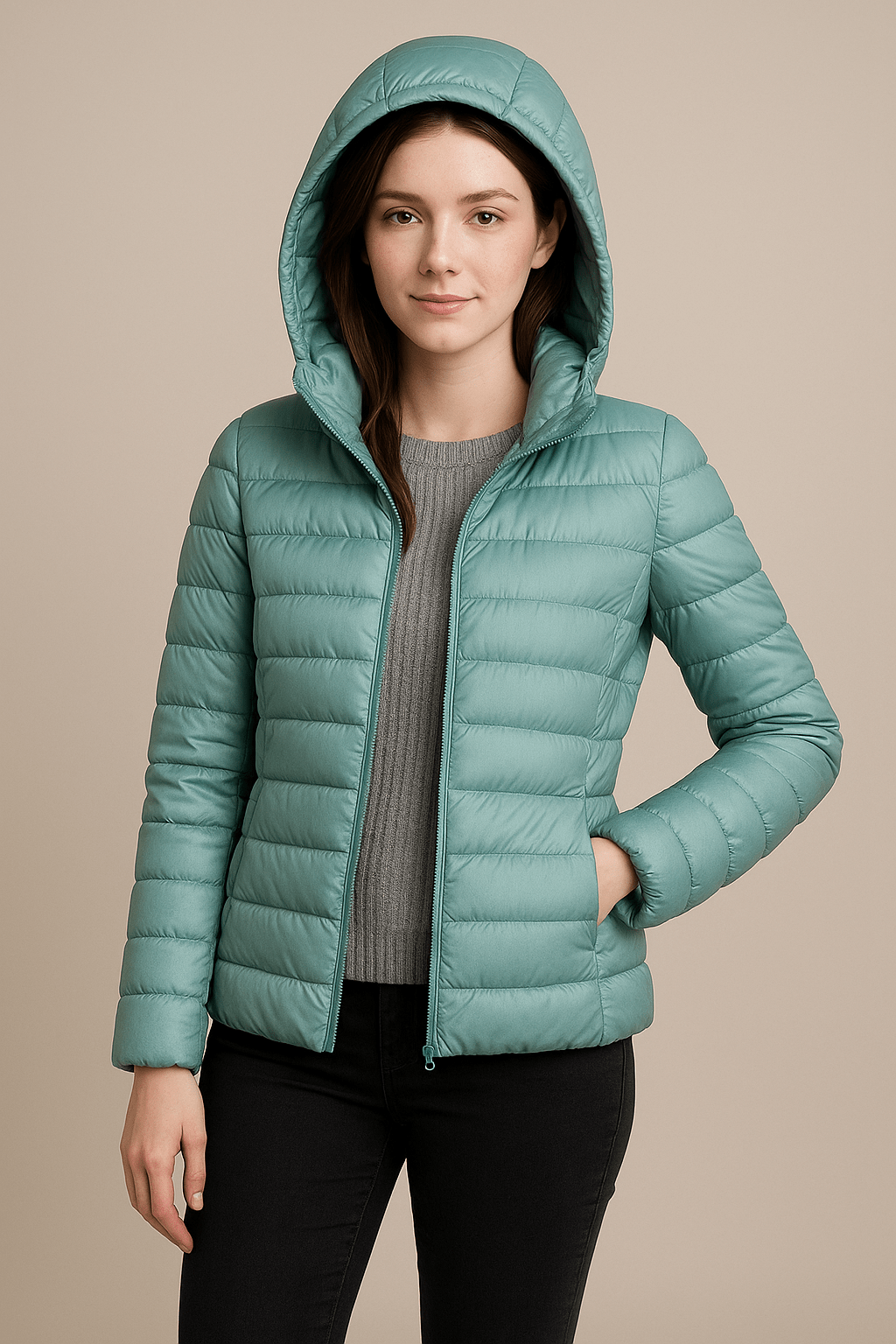 WW | Stylish Quilted Down Jacket with Hood