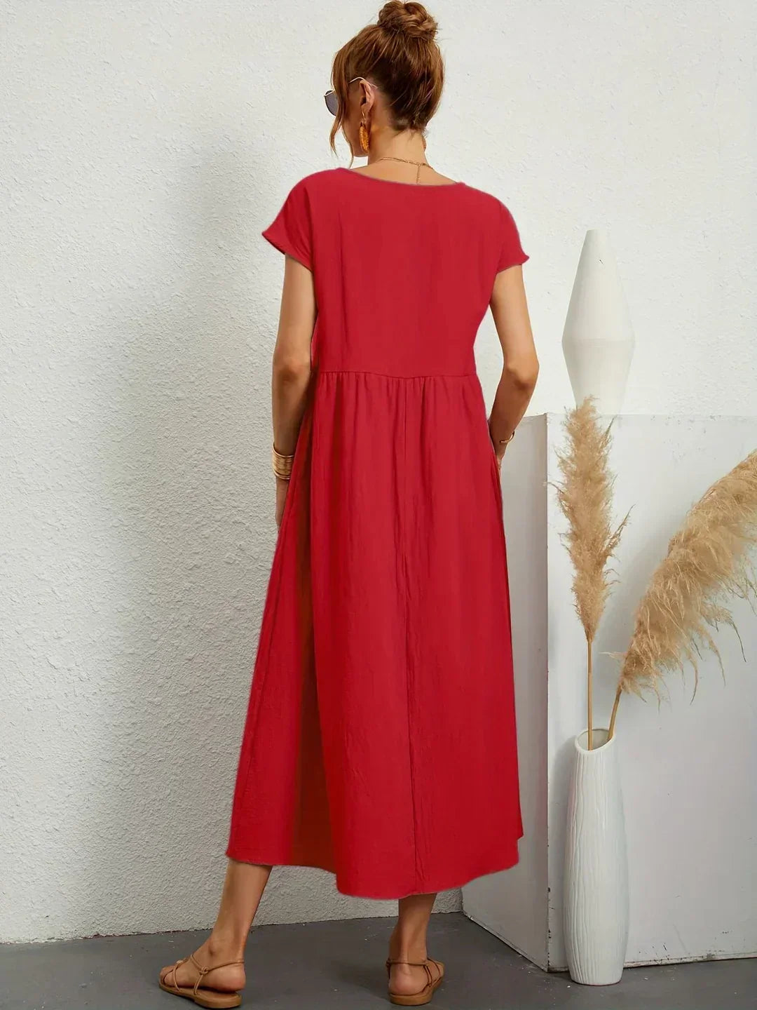 WW | Casual Elegant Baumwolle und Leinenkleid