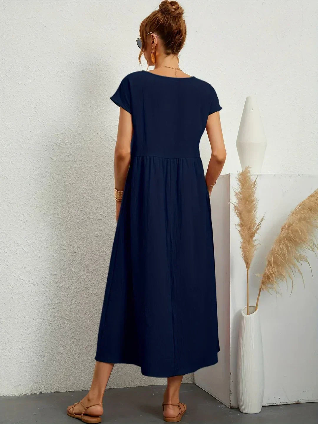 WW | Casual Elegant Baumwolle und Leinenkleid