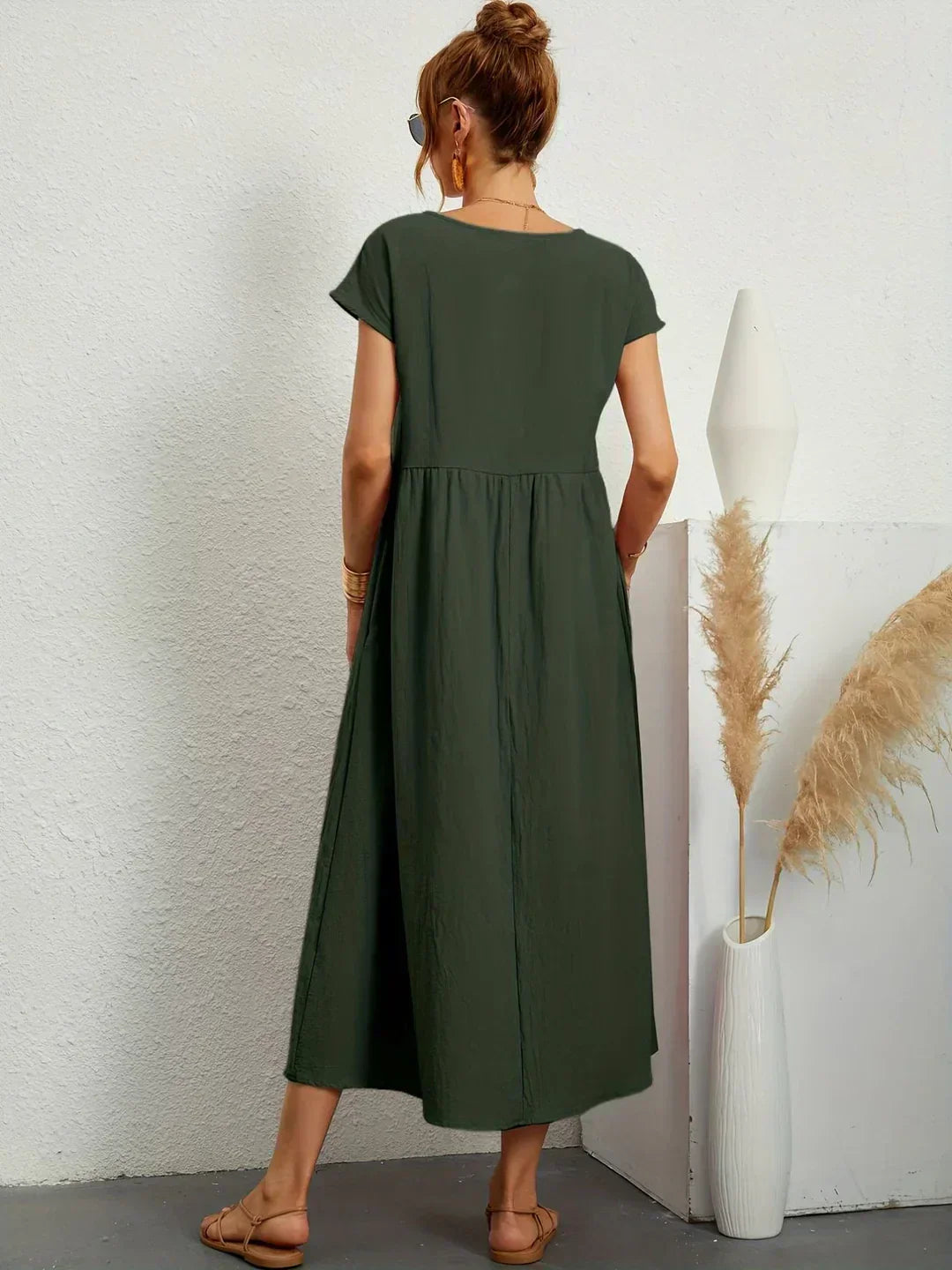 WW | Casual Elegant Baumwolle und Leinenkleid