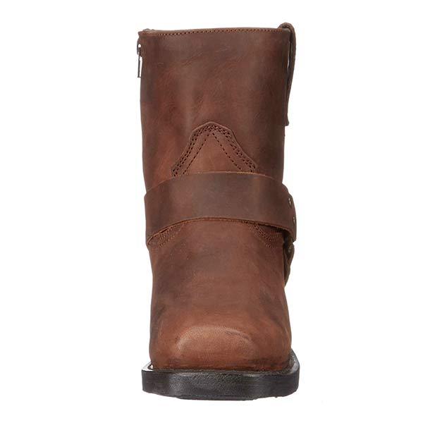 WW | Mid-Cut Leather Biker Boots for Women – Durable Moto Boots with Harness Detail for Style and Comfort