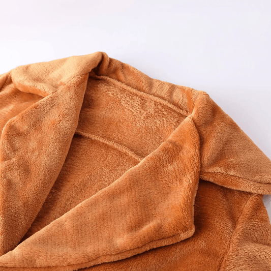 WW | mitellanger Plüsch Wintermantel mit Reverskragen und Taschen