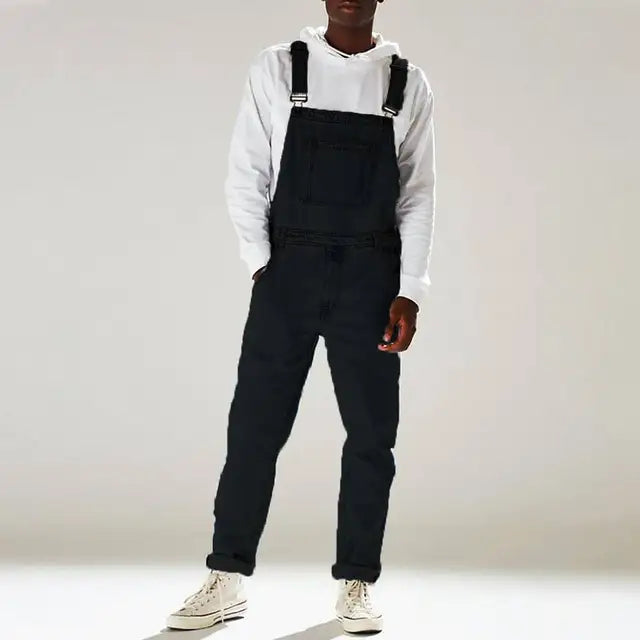 WW | Lässige Jumpsuits aus Denim mit Verstellbaren Trägern und Taschen