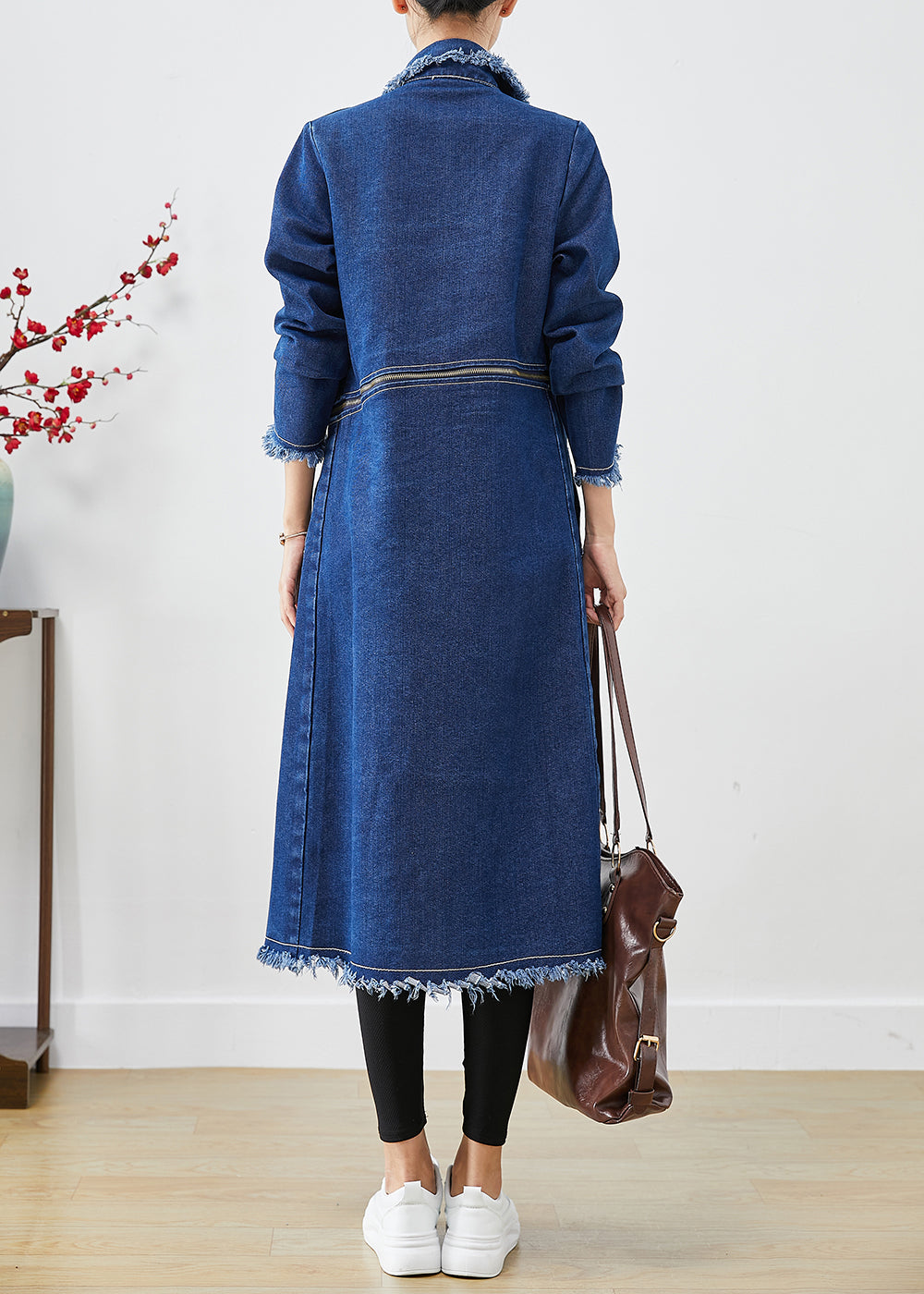 WW | Blue Reversible Denim Zipper Trench Coats