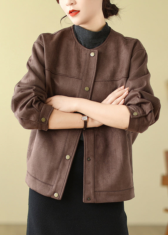 WW | Chocolate Oversized Faux Suede Coats
