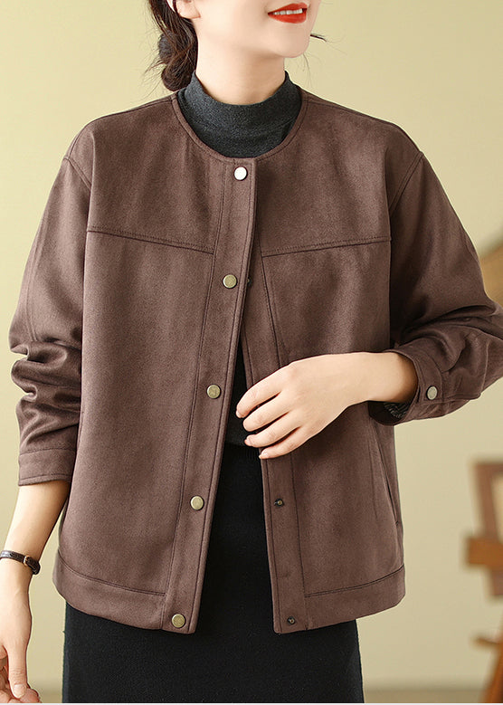 WW | Chocolate Oversized Faux Suede Coats