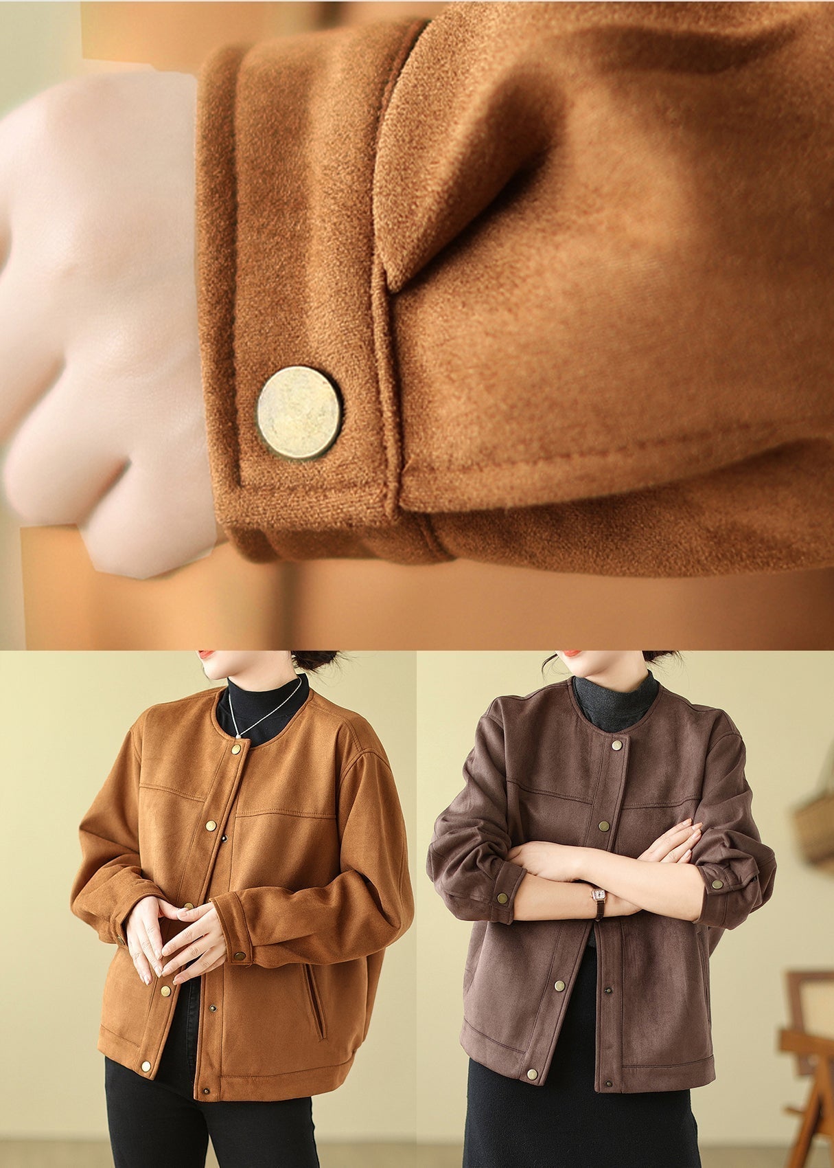 WW | Chocolate Oversized Faux Suede Coats