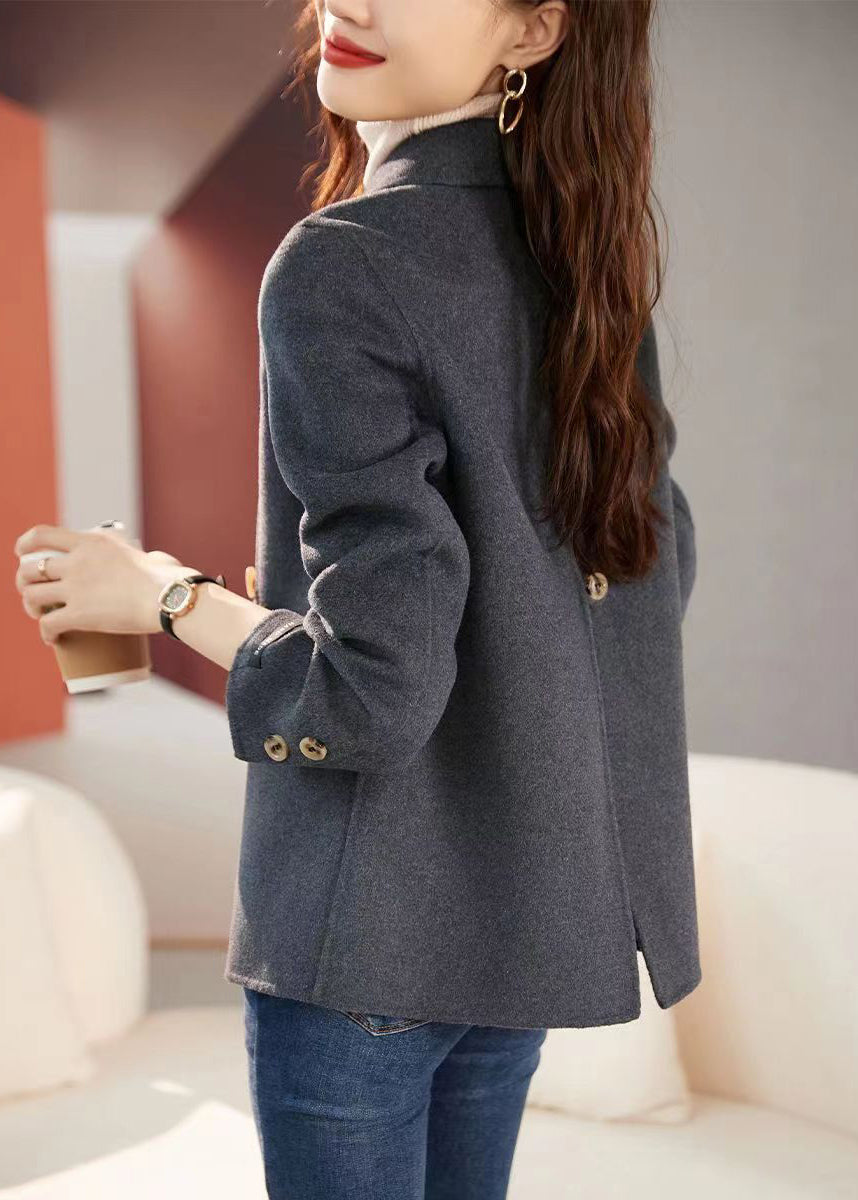 WW | Grey Lapel Slim Fit Wool Coats
