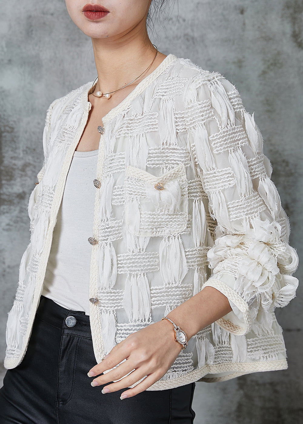 WW | White crumpled pockets cotton coats
