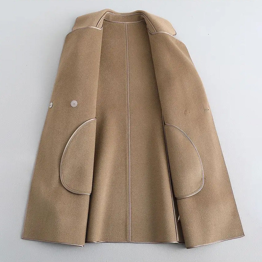 WW | Slim Fit Coat - Belt Buckle Wrap Style Knee-Length Winter Coat