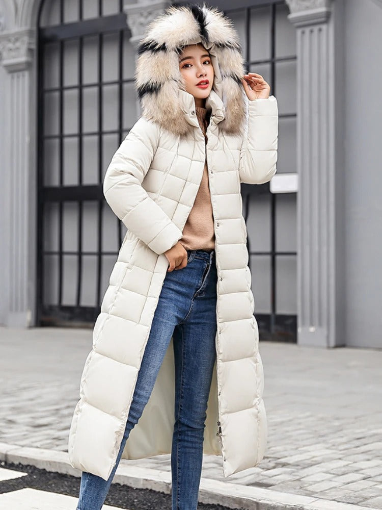 WW | Damen Moderner Langer Puffer Wintermantel