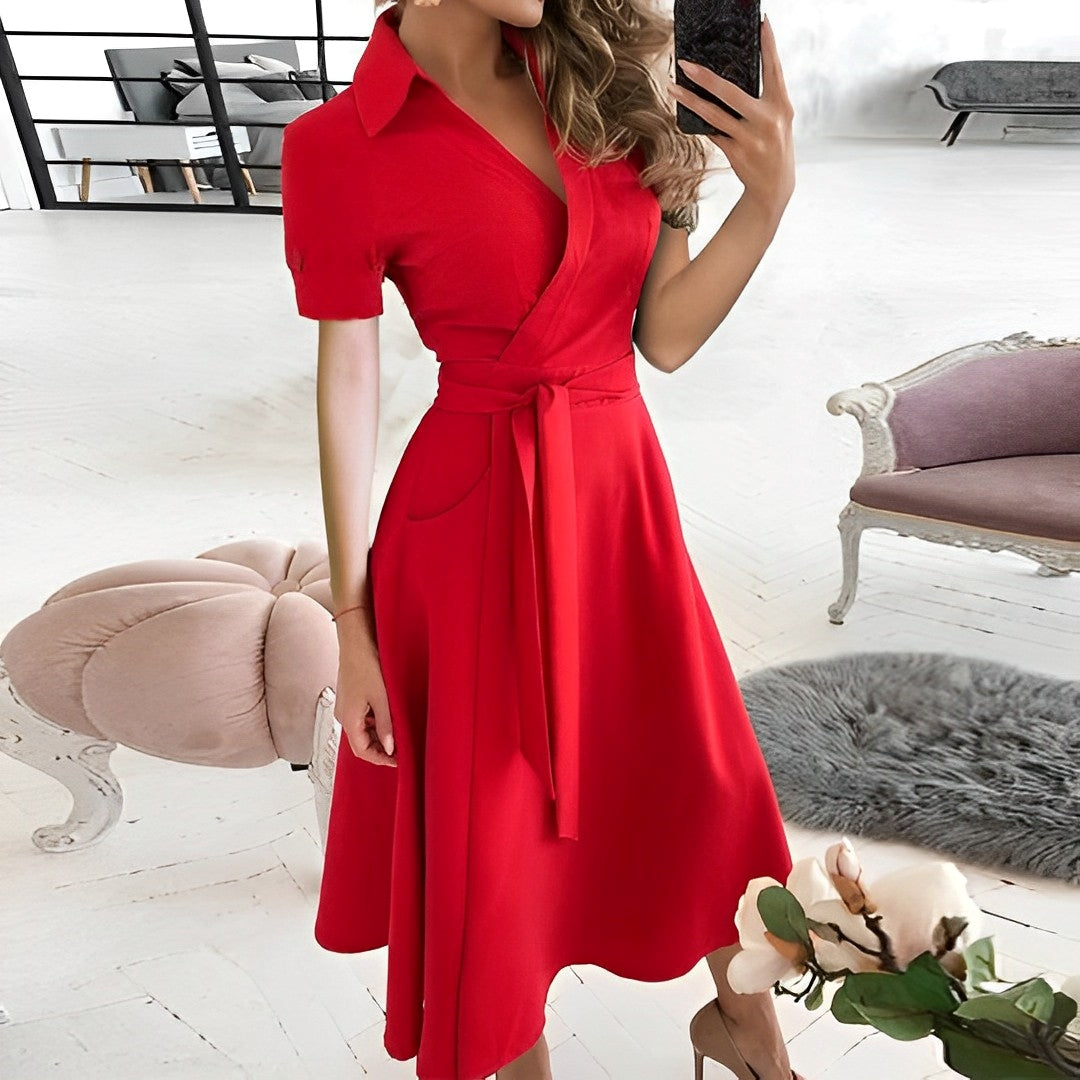 WW | A-Linien Kleid mit V-Ausschnitt für Damen - Elegant und Zeitlos