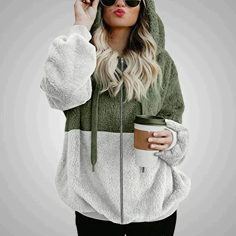 WW | Flauschiger Damen-Teddy-Kapuzenpulli