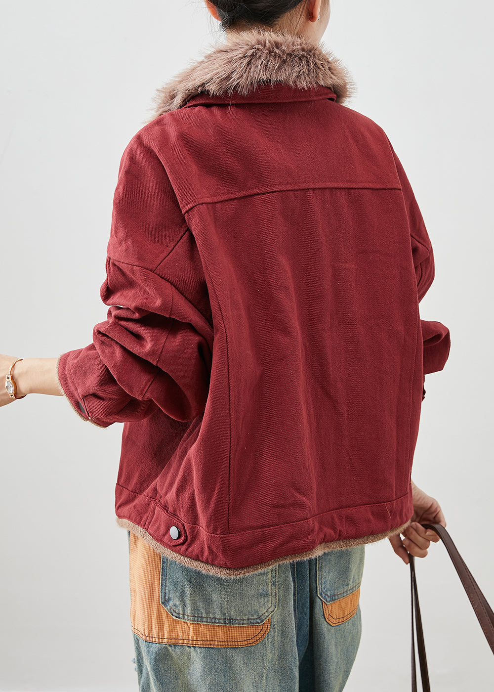 WW | Patchwork Cotton Coats Fur Collar