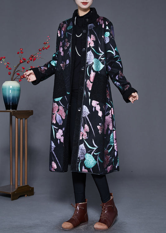 WW | Print Fleece-Wollfutter Mäntel Stehkragen Winter