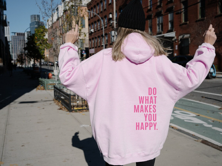 WW | Übergröße Hoodie - Kapuze & Motiv-Print - Lockerer Schnitt - Straßenstil & Freizeit