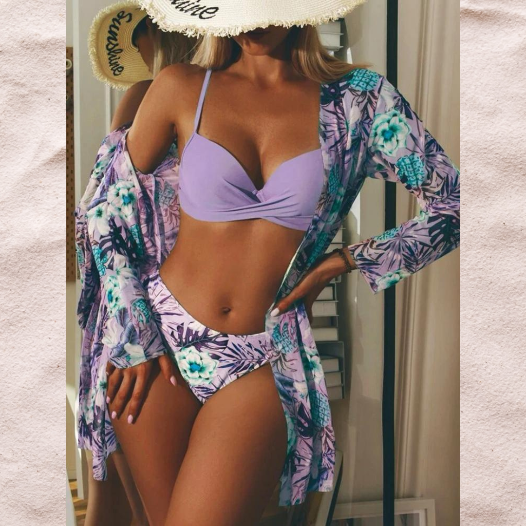 WW-in-1-Bikini-Set mit Blumenmuster (Bestseller)