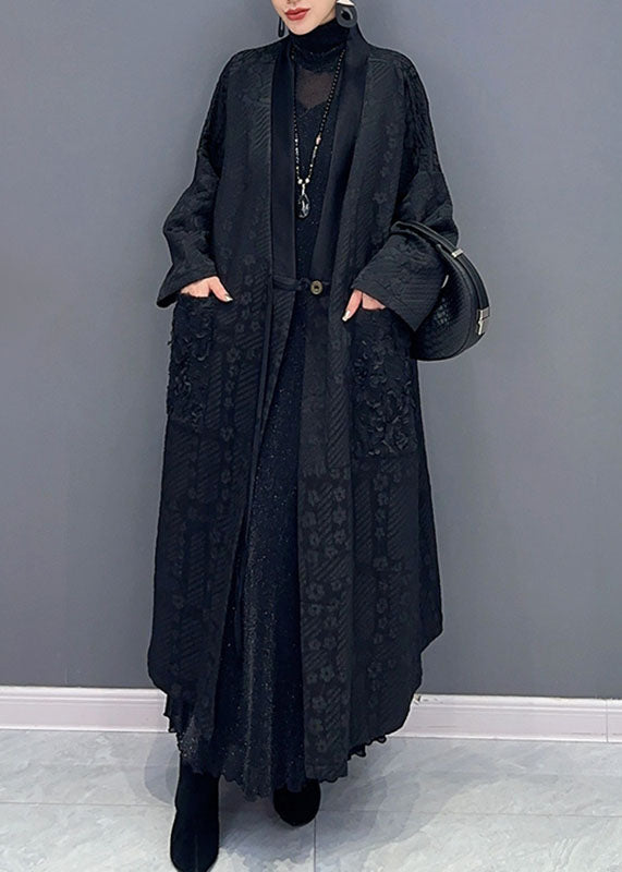WW | Yellow V-Neck Print Pockets Long Trench Coats Long Sleeves