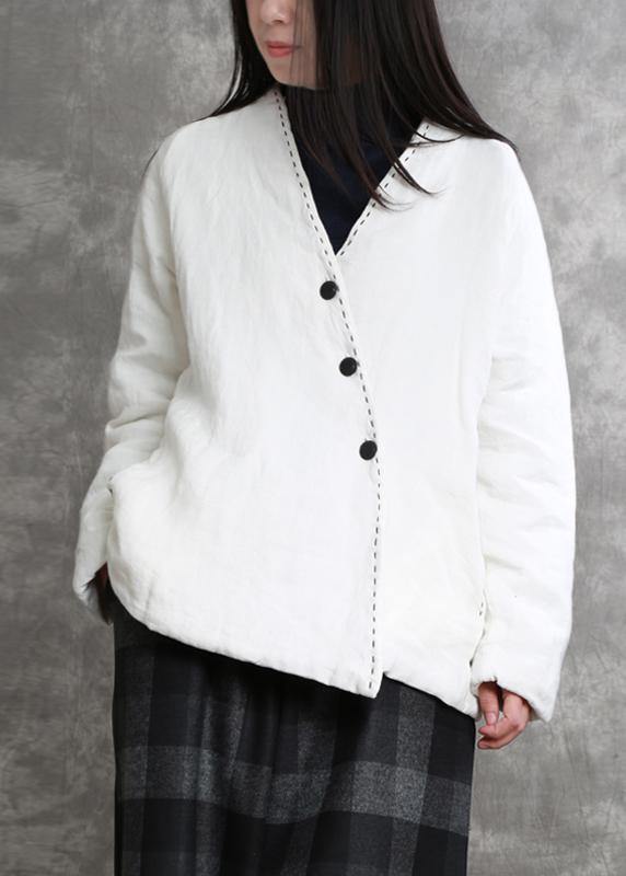 WW | schwarzer Mode-Trenchcoat Geschenke v-Ausschnitt dicke Jacken