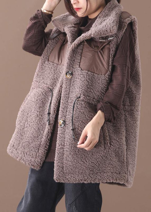 WW | chocolate Plus-Size-Maxi-Mantel Mode-Ideen mit Kordelzug ärmellose Damenmäntel