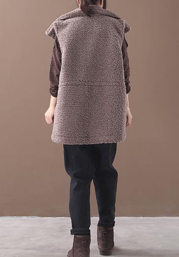 WW | chocolate Plus-Size-Maxi-Mantel Mode-Ideen mit Kordelzug ärmellose Damenmäntel