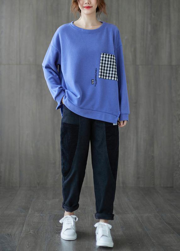 WW | Neck Patchwork Maxi Coat Blue Knee Women's Coats