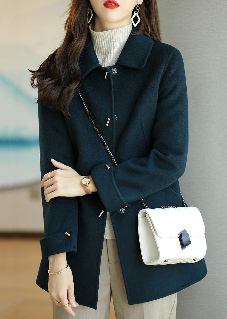 WW | Patchwork Wool Coats Button Long Sleeve