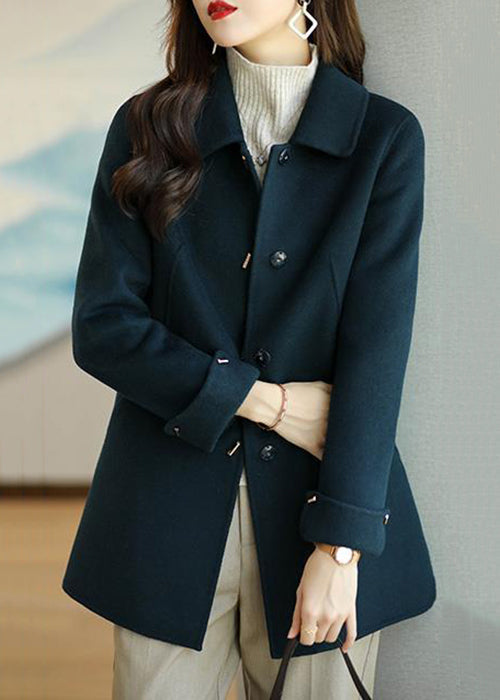 WW | Patchwork Wool Coats Button Long Sleeve