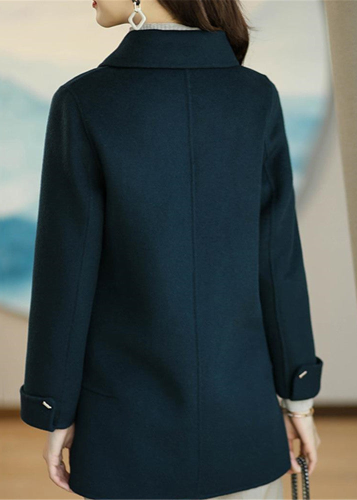 WW | Patchwork Wool Coats Button Long Sleeve