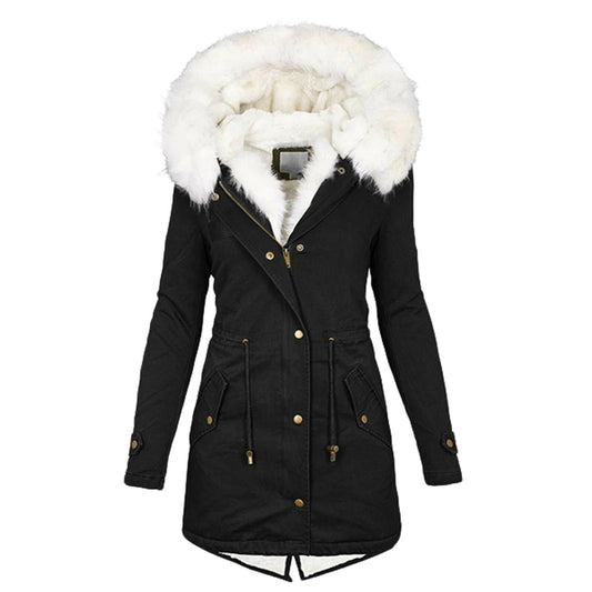 WW Elegante Winterjacke mit Kapuze und Knopfdetail