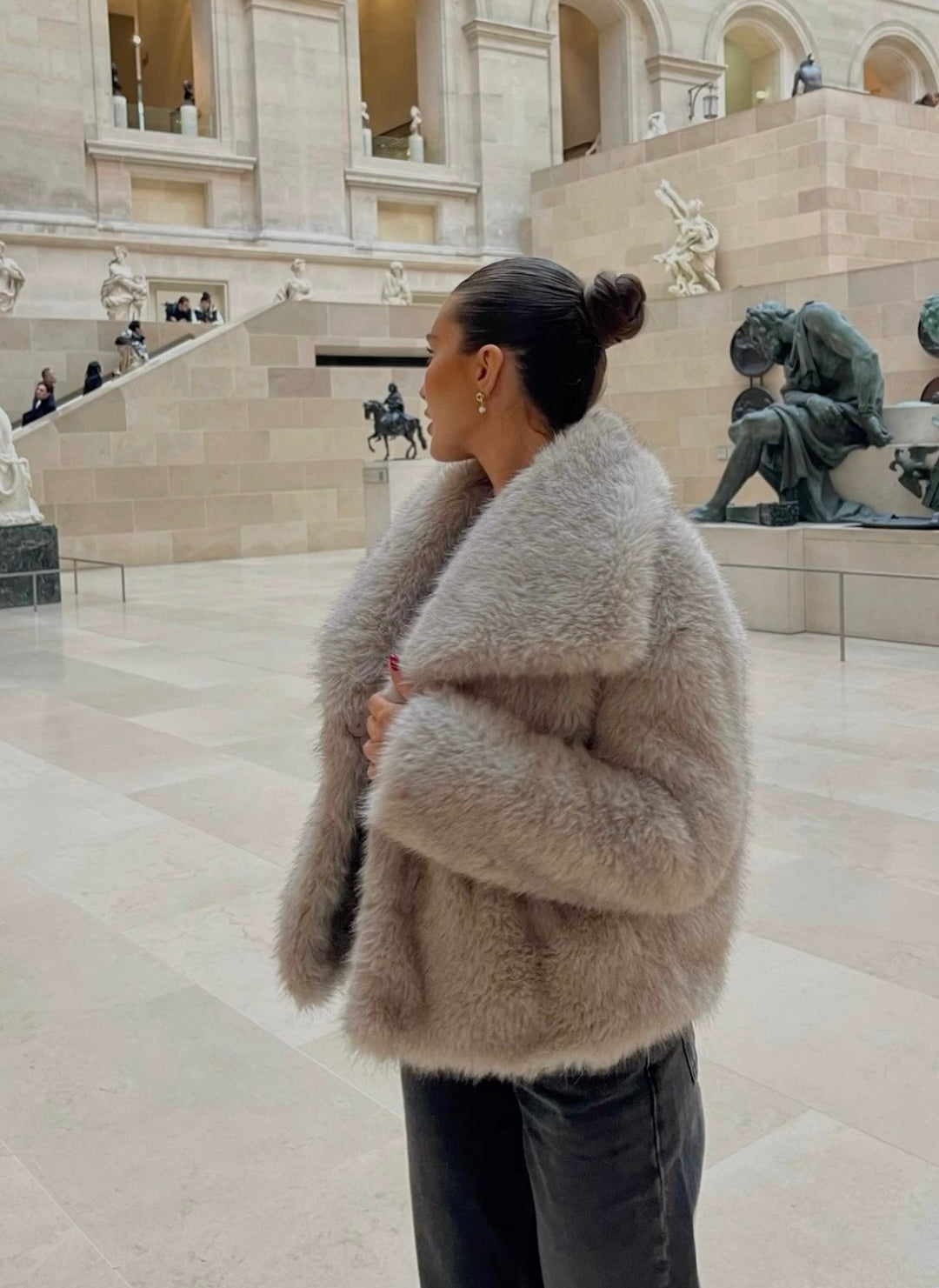 WW | Jacken Kurz Flauschig Pelzjacke Winterjacke für Damen