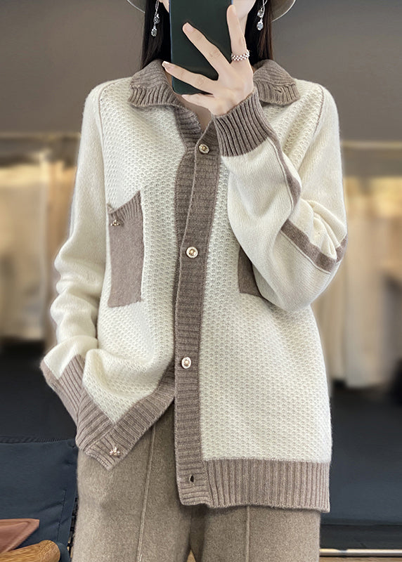 WW | Camel Button Pocket Patchwork Cashmere Coats